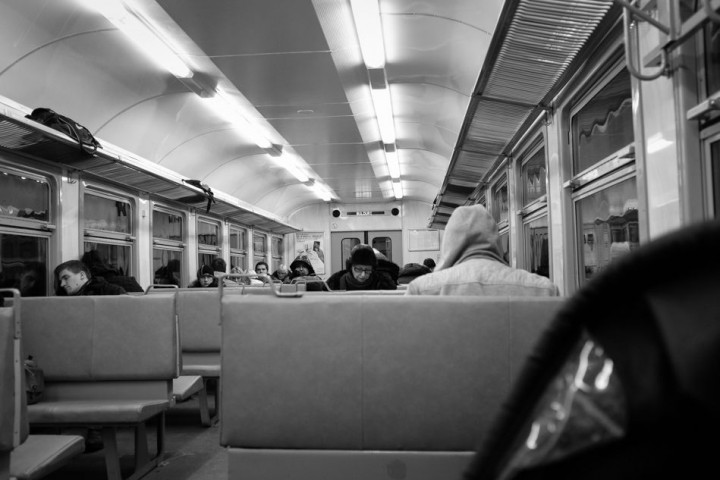 Passengers inside the train. 