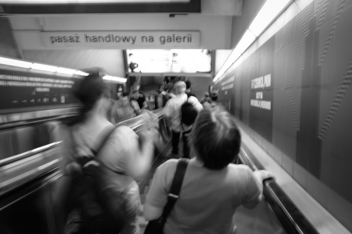 Going down to the metro centrum platforms. You can see often that frame here