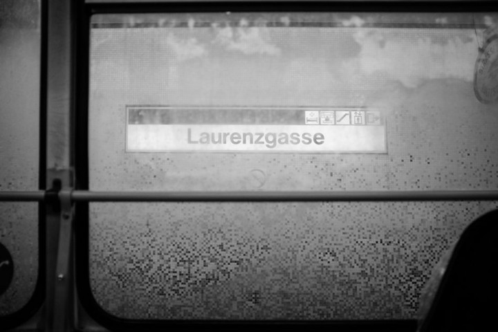 Laurenzgasse Tram Stop. Tram No1