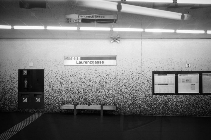 Laurenzgasse underground tram stop.