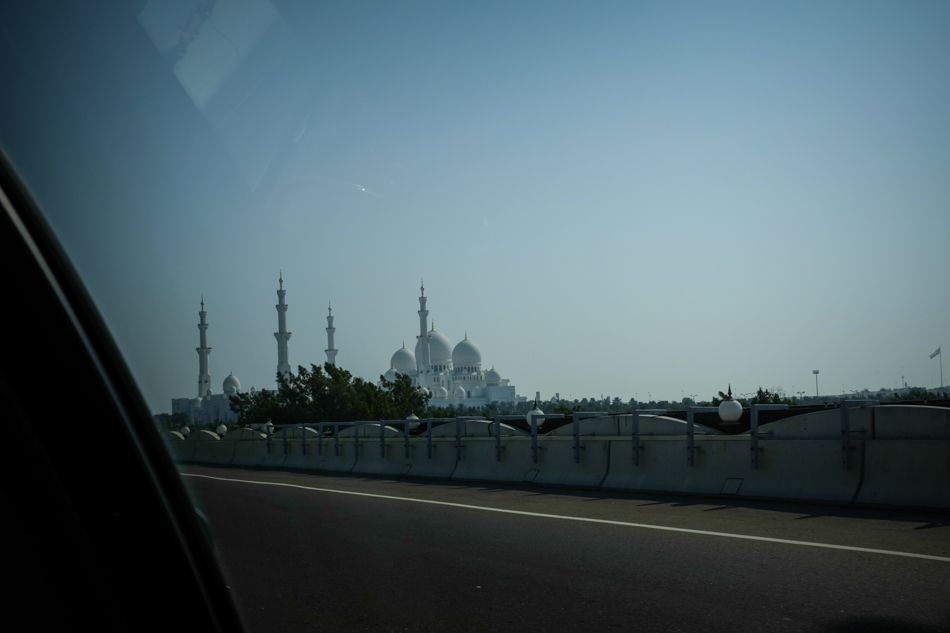 From the taxi window - Mosque is on the horizon.