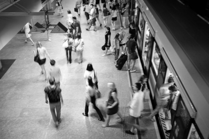 Passengers on the Metro Centrum