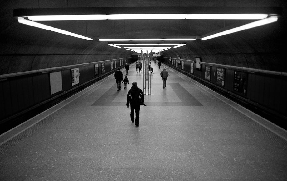 Metro Pole Mokotowskie in B&W